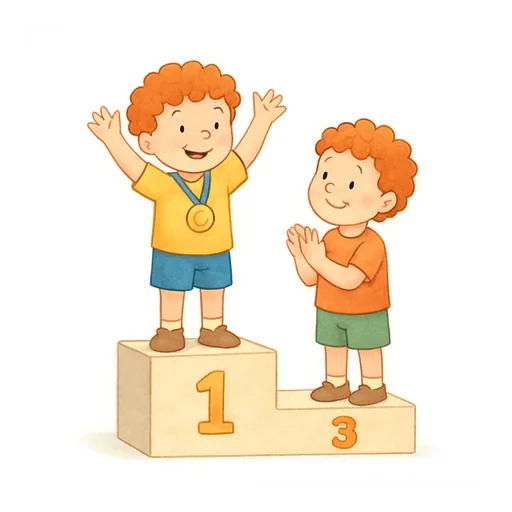 Dois primos ruivos num pódio: um chegou em primeiro lugar com a medalha de ouro