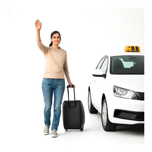 Illustrazione: prendere un taxi