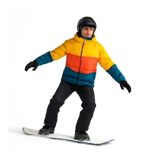 Illustrazione: fare snowboard