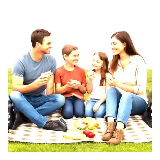 Illustrazione: fare un picnic