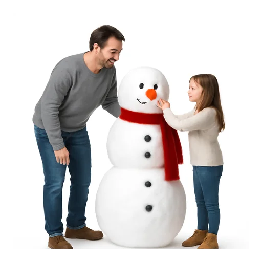 Illustrazione: fare un pupazzo di neve