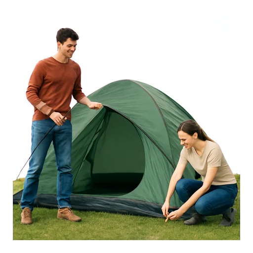 Illustrazione: montare la tenda